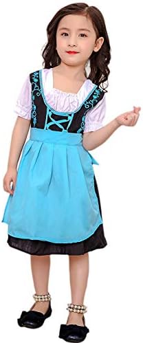 Bavarian Girl Costume,German Bavarian Children Dirndl Dress for Oktoberfest Halloween Carnival, Cosplay,Christmas