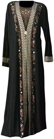 Pandapang Women Gown Dubai Abaya Muslim Long Sleeve Rhinestone Turkish Dress