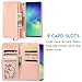 Petocase Compatible Galaxy S10 Plus Wallet Case,Luxury Bling Classy Leather Folio Flip Wristlet Shockproof Protective ID Credit Card Slots Holder Carrying Cover for Samsung Galaxy S10 Plus-Rose Gold