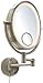Jerdon HL9515N 8-Inch Lighted Wall Mount Oval Makeup Mirror with 10x and 15x Magnification, Nickel Finish
