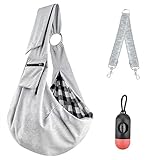 U-pick Pet Sling Carrier Bag - Reversible Hand-Free Travel Bag for Small&Medium Dog with Adjustable&Safety Strap