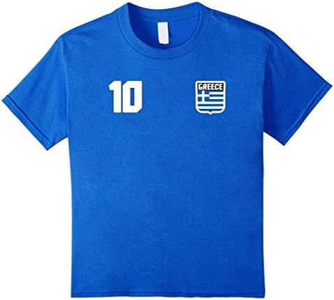 Kids GREECE T-shirt Greek Tee Football Soccer Jersey Style 4 Royal Blue
