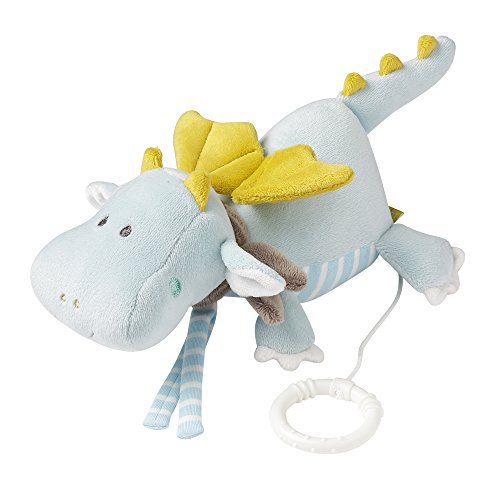Fehn 065039 Spieluhr Drache / Aufzieh-Spieluhr mit herausnehmbarem Spielwerk zum Aufhängen, Kuscheln und Greifen…