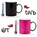 InGwest Home. Morning Coffee Mug. 11 ounce. Changing Color Mug with Funny Smile. Ceramic Heat Sensitive Heat Sensitive MugCup. Novelty Heat Sensitive Funny Pink Mug (Pink Smile)