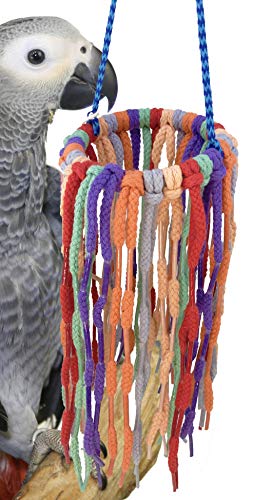 Bonka Bird Toys 51213 Aronico Parrot Aglet Heaven Shoelace Bird Play Ring Bird Toy Large Swing