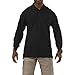 5.11 Tactical Professional Long Sleeve Polo Shirt, Cotton Pique Knit, Reinforced Seams, Black, Large, Style 42056