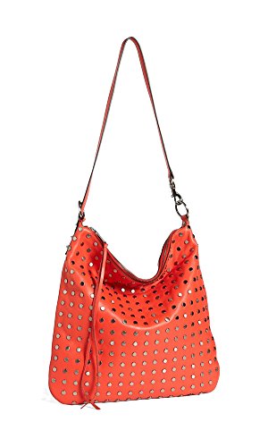 Minkoff Milo Studded Leather Hobo Bag, Hot Red Rebecca