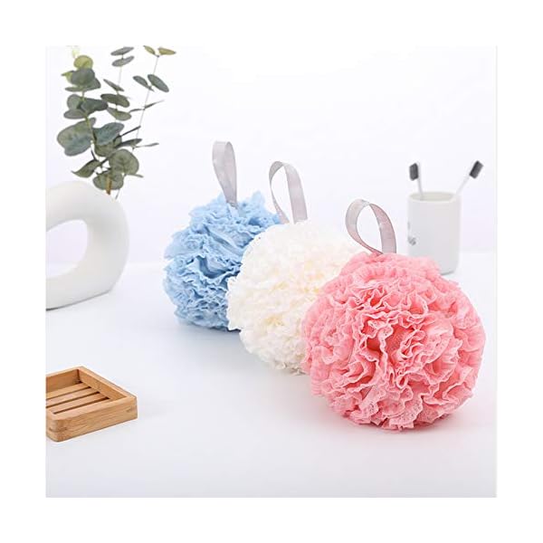 Cadialan-Multicolor-Bath-Ball-Puff-Shower-Sponge-Bath-Bathing-Accessory-Shower-Body-Buffer-2pcs-White Cadialan Multicolor Bath Ball Puff Shower Sponge Bath Bathing Accessory Shower Body Buffer 2pcs (White)