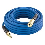 Estwing E1450PVCR 1/4" x 50' PVC / Rubber Hybrid Air Hose with Fittings Lightweight Kink-Resistant Compressed Air Hose with Solid Brass Couplings