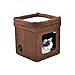 Amazon Basics Collapsible Cube Cat Bed, 15 x 15 x 17 Inches, Brown