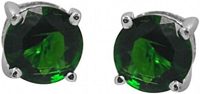 Sterling Silver Birthstone 5mm Round Genuine Gemstone Stud Earrings