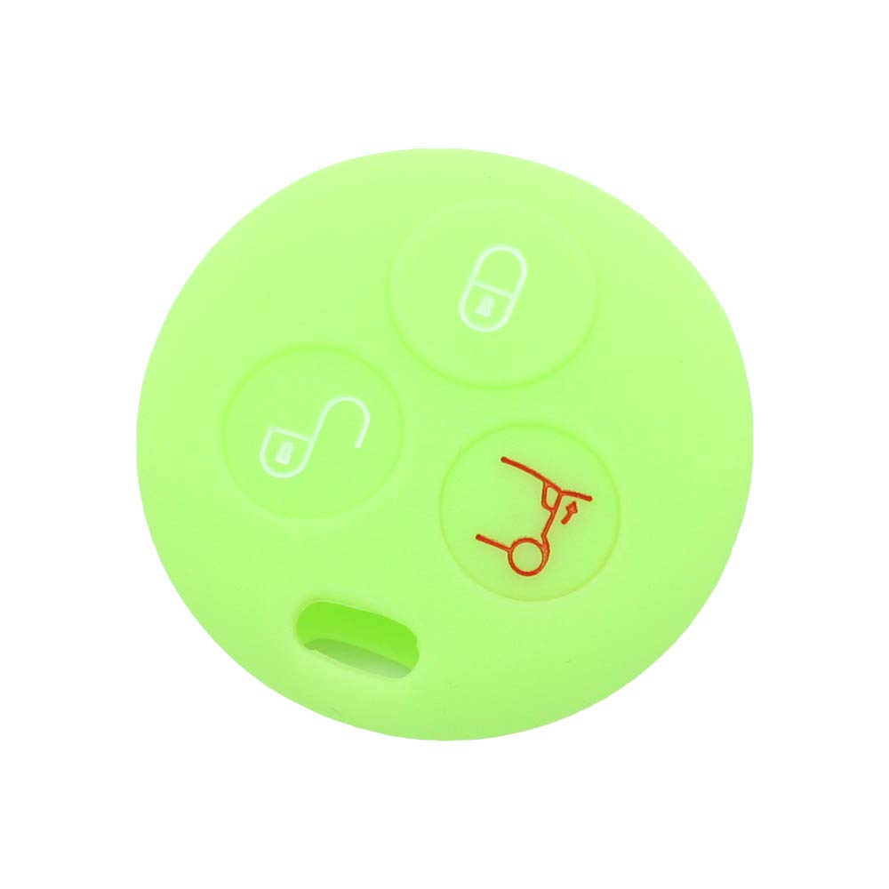 BROVACS Silicone Cover Protector Case Holder Skin Jacket Compatible with BENZ SMART 3 Button Remote Key Fob CV9954 Neon Green