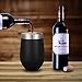 Unbreakable&Durable Stemless Wine Glasses Insulated Wine Tumbler with Lid,12oz Stainless Steel Double Wall Travel Vacuum Cup,Heat Insulation Cold Insulation for Coffee,Wine,Cocktails,Ice Cream(Black)