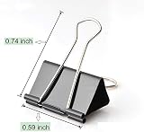 kuou 72pcs Binder Clips 15mm Black Foldback Clips Clamp Office Home Supplies view 3
