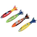Kool KiDz Swimming Diving Toy for Pool Use Gliding Shark Throwing Torpedo Underwater 4 PCS/Set