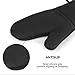 QFUNACCESS Heat Resistant Gloves - Non-Slip Grip Pot Holders for Kitchen Cooking Baking, Up to 450 F Heat Resistant, Heavy Duty Oven Mitts - 1 Pair (Black)