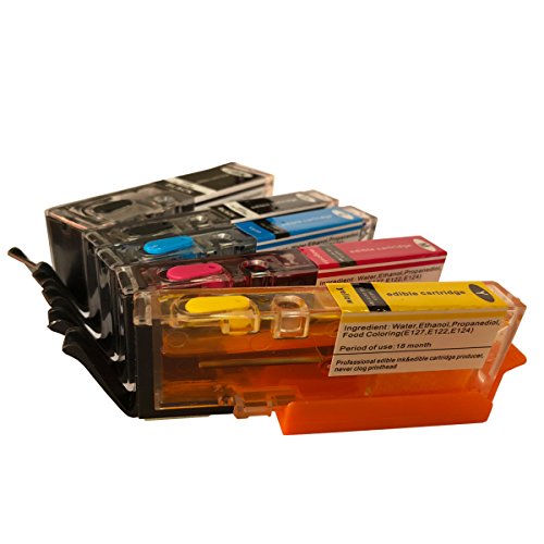 PGI270 Edible Ink Cartridges PGI 270 Refillable for PGI-270 CLI-271 5 Pack works with MG5720, MG6820, TS5020, TS6020, Cake Ink with ARC Chip
