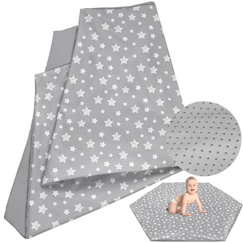 Baby Play Mat Cover (only Cover) Compatible with POP 'N GO Playpen Mat, Non-Slip Waterproof Hexagon Playpen Mat Protector