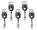 Retractable Badge Holder Translucent Carabiner Reel Clip On ID Card Holders Pack of 5