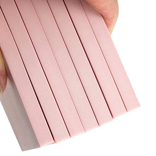 Hslife 6 Pack Pale Pink Rubber Stamp Carving Blocks Rubber Carved Brick for DIY Craft Project(Size:4" x 6")