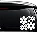Groovy Daisy Flowers Decal Sticker For Use On Laptop, Helmet, Car, Truck, Motorcycle, Windows, Bumper, Wall, and Decor Size- [6 inch] / [15 cm] Wide / Color- Gloss White