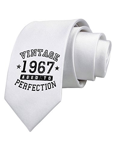 TooLoud 50th Birthday Vintage Birth Year 1967 Printed White Neck Tie