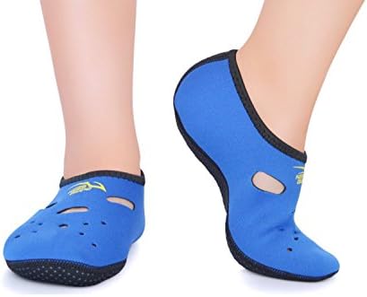 A Pair of 3mm Neoprene Water Socks Suitable for Swimming, Diving, Snorkeling, Surfing for Both Men and Women with 6 Sizes (Blue, XX-Large)