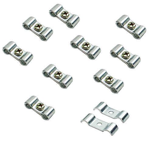 Mike Home Kennel Clamps Shelf Pole Connector Double Port Pipe Clamps Clips 6mm/0.23" Set of 10 (6mm)
