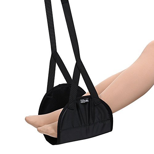 Plemo Foot Rest, Portable Travel Footrest Flight Carry-on Foot Rest Travel Accessories Office Feet Rest Foot Hammock(Black)