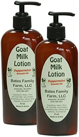 Peppermint Goat Milk Lotion Moisturizer, 8 Ounce, 2 Pack