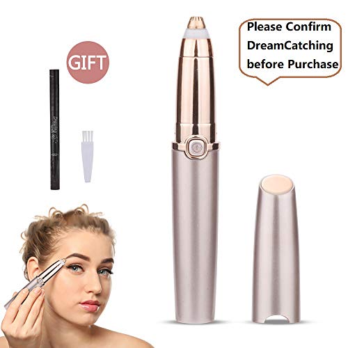 Eyebrow Hair Remover, DreamCatching Electric Eyebrow Trimmer Epilator for Women, Portable Painless Eyebrow Razor with Light (Battery Not Included), Rose Gold - Thumbnail 7
