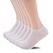 6 Pack White No Show Ankle Socks for Men and Women Cotton Athletic Sock Light Breathable Anti-bacterial Anti-odor Low Cut Socks(8-9.5, White)