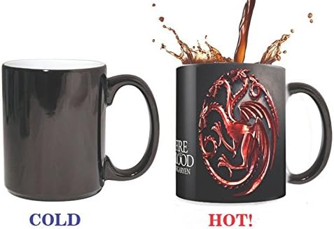 MAX WHOLESALE Magic Heat Changing Game of Thrones House Targaryen Ceramic Mug Coffee Tea Cup Fire and Blood Christmas Gift