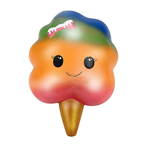 Squishies Jumbo,ZOMUSAR Cute Ice Cream Spun Sugar Scented Squishy Charm Slow Rising Stress Reliever Toy (B)