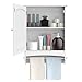 Yaheetech Medicine Cupboard, Hanging Bathroom Storage with Height Adjustable Shelf and Rod - White 18.9 x 6.3 x25.8 Inches