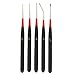 US Art Supply 5 Piece Miniature Tight Spot Micro Fine Detail Art & Beauty Taklon Brush Set with Wood Handles
