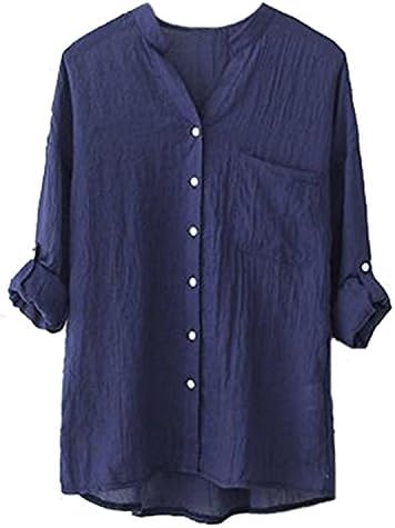 Worlsky Women Fashion Slim Fit Thin Checked Long Sleeve Blouses