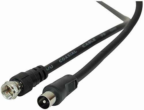 PRO SIGNAL 1m RG59 Coaxial Cable – F Plug to TV Coaxial Plug, 75Ω, Black, Nickel-Plated Connectors