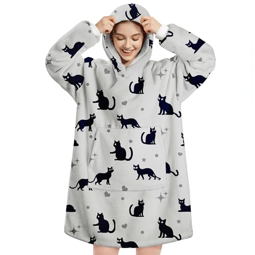 Queenshin Oversized Hoodie for Teen Ladies, Super Soft and Comfortable Sherpa Pullover