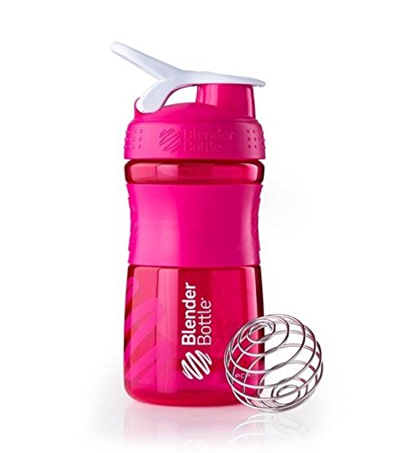 SportMixer Blender Bottle Protein Shaker Cup 20oz BlenderBottle Sport Pink/White by SUNDESA