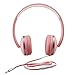 Gorsun Foldable Headphones with Mic and Volume Control for Travel, Sports, Lightweight Stereo On-Ear Headsets Strong Bass Earphones (Pink)