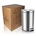 malmo Round Step Trash Cans with Lids, Brushed Finished Stainless Steel Waste Bins (5L)
