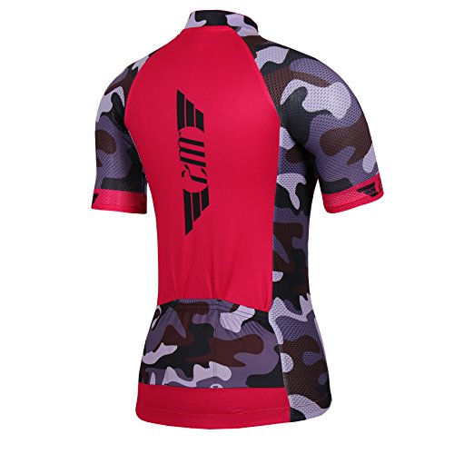 Women Short Sleeve Cycling Jersey Shirt Full-Zip Breathable Outdoor Sports Shirt Bicycle Clothes,5,Asia -L