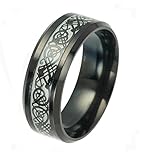 Tanyoyo Luminou Black Celtic Dragon Rings for Men Women Stainless Steel Wedding Band Jewelry (9)