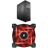 Corsair Obsidian Series 750D Airflow Edition, Full Tower ATX Case and Corsair Air Series AF120 LED Quiet Edition High Airflow Fan Single Pack - Red