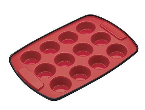 Kitchen Craft Stampo - Teglia Forno in Silicone per 12 Cupcake e Mini Muffin 30x19 cm