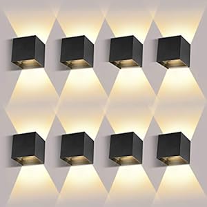 LEDMO 8 Pack LED Wandlamp Binnen / Buiten12W 3000K Warmwitte Buitenverlichting wandverlichting LED Buitenwandlamp met…