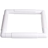 Square Embroidery Hoop, Plastic Cross Stitch Frame White Cross Stitching Frame Sewing Hoop Handhold Craft Clip Frame Embroidery Snap Frame Hoop DIY Sewing Tools for Cross Stitching Quilting 6x6"