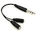 Poyiccot 1/4 to 3.5mm Adapter, 3.5mm to 1/4 Headphone Adapter, 6.35mm 1/4 inch TRS Stereo Male to 2 Dual (Mini) 1/8 inch Stereo Female Y Splitter Cable 20cm/8inch (635M-235FM)