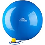 Black Mountain Products Static Strength Exercise Stability Ball with Pump, 2000 lb/55cm, Blue